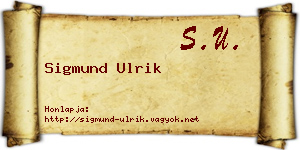 Sigmund Ulrik névjegykártya